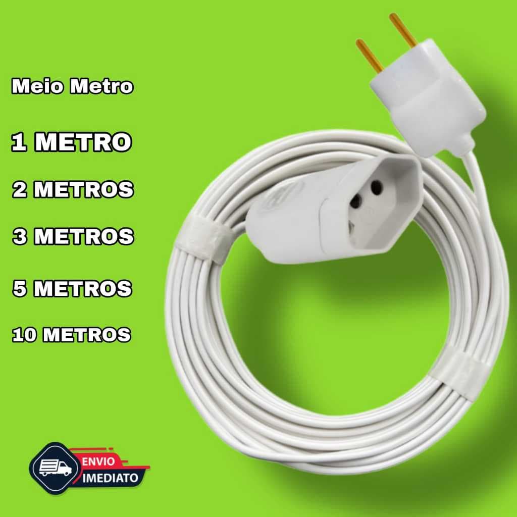 Estensão Elétrica  10/20a Cabo1x5Mm Plug resistente 1/2/3/5/8/10 Metros