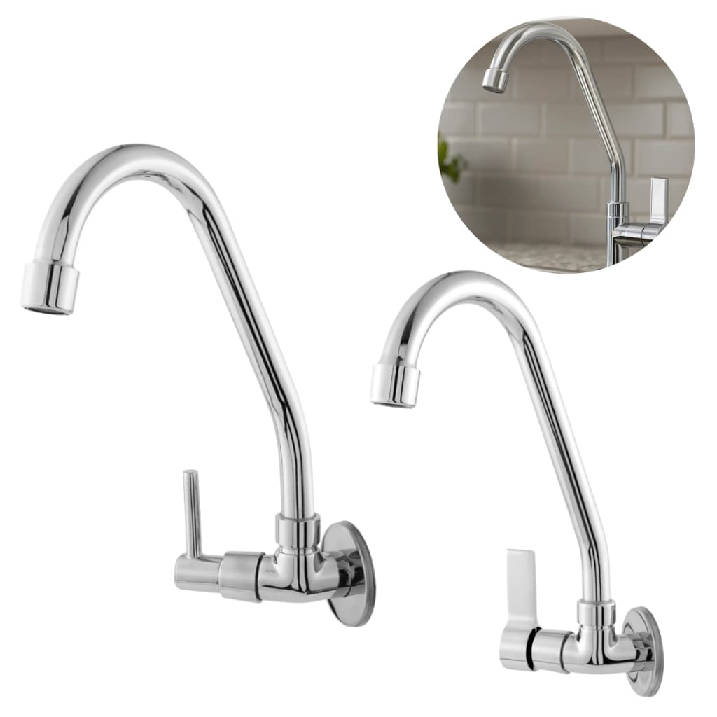 Torneira De Cozinha Parede Bica Movel Metal e Aço Inox 1167