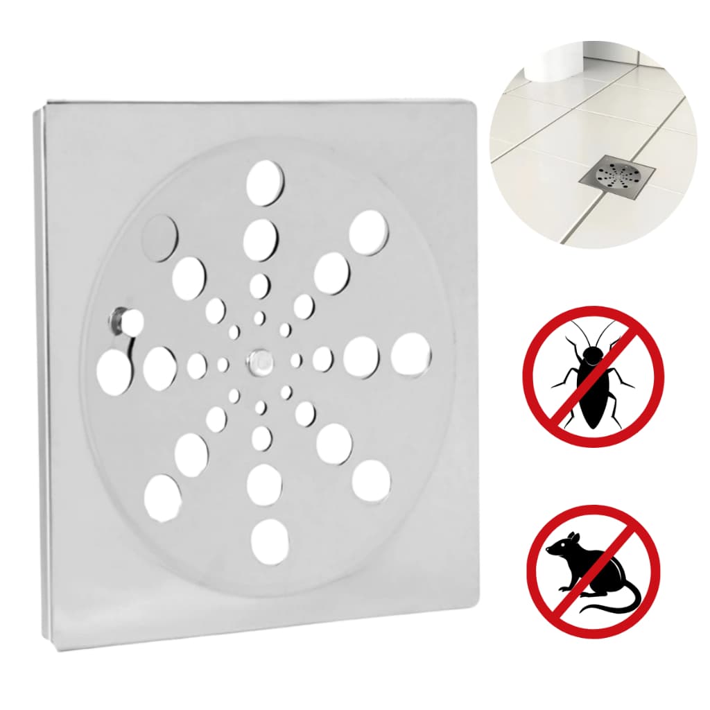Ralo Quadrado Tampa Grelha Abre e Fecha 10x10 de Aço Inox