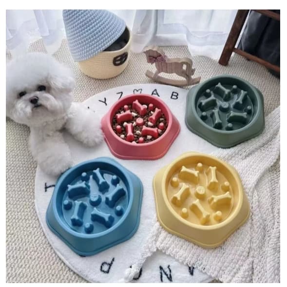 Comedouro Lento Caes Cachorros Interativo Educador Pet Anti-Stress