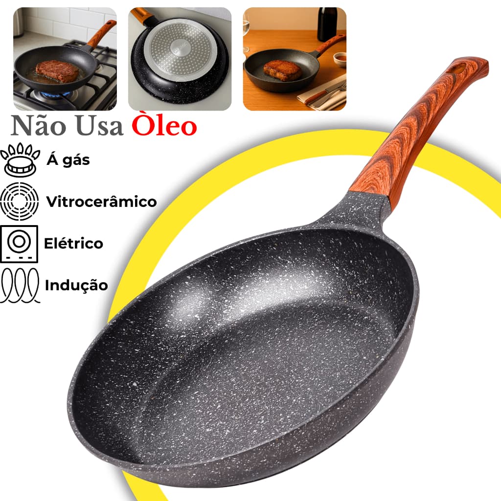 Frigideira Ceramica Antiaderente Fogão Cooktop Indução Gás Elétrico Premium Profissional Grande