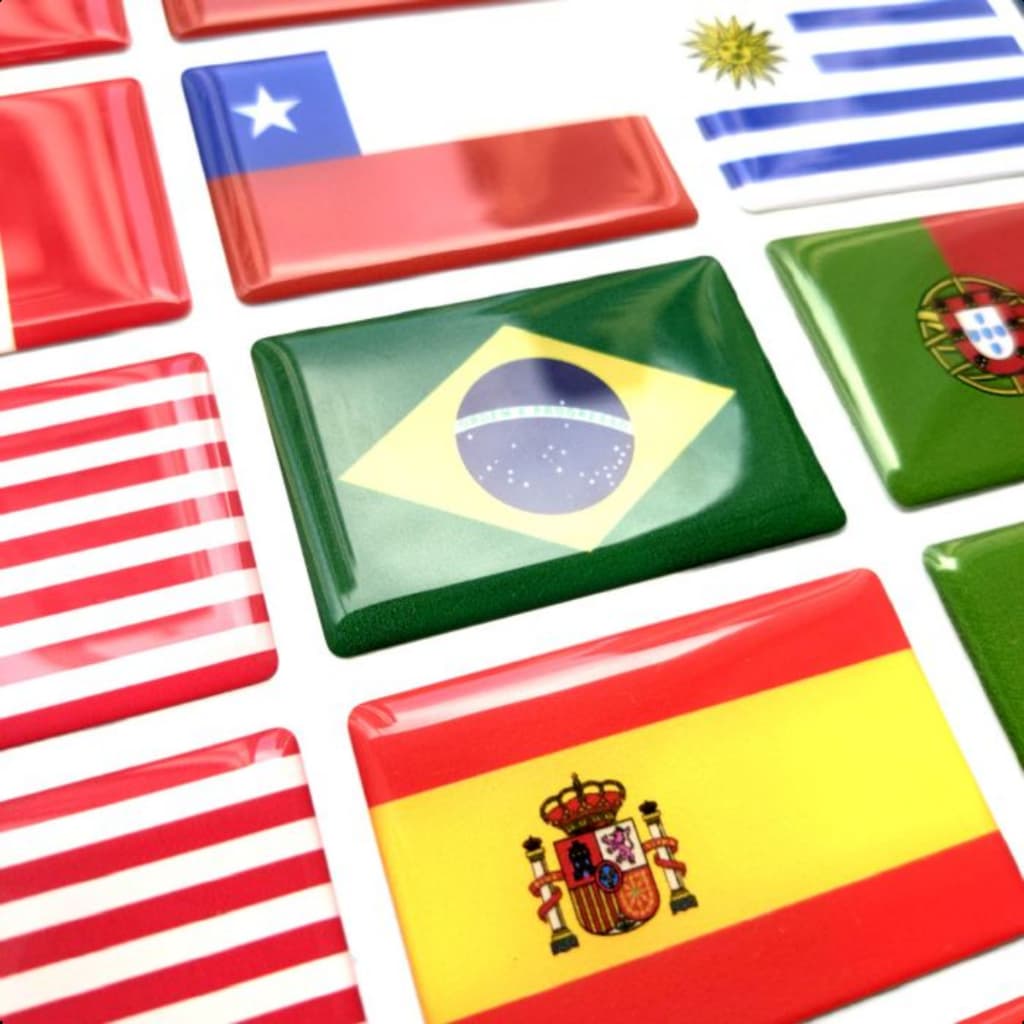 Adesivo Resinado de Bandeira de Paises para Carro Moto Notebook - Tamanho 8x5cm