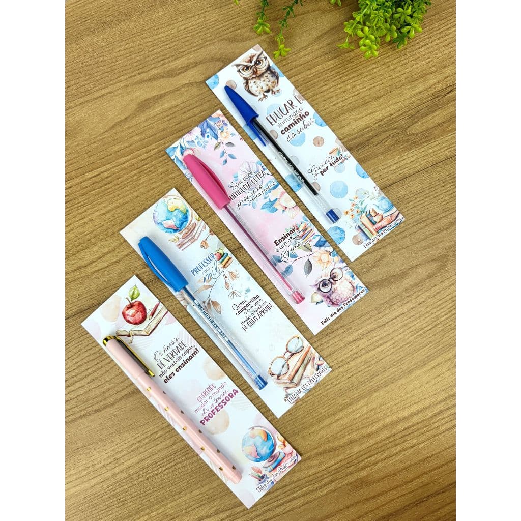 Card para Lápis/Caneta Feliz Dia dos Professores (NÃO ACOMPANHA LÁPIS E CANETA). Envio Imediato.