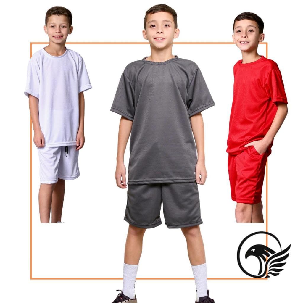 Conjunto Infantil Dry Fyt Menino Camiseta e Short Roupas de Verão