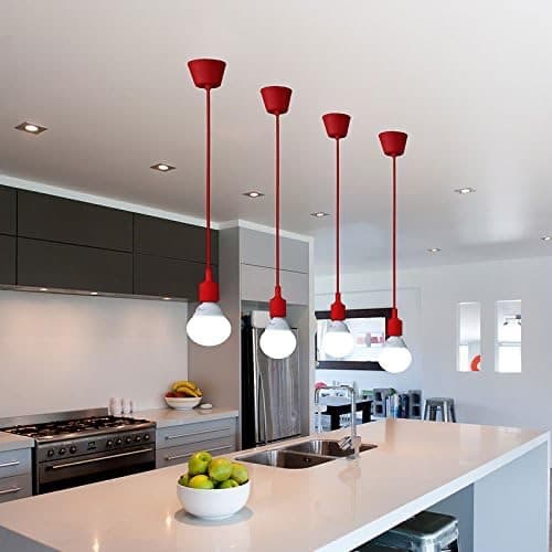 Pendente Decorativo Silicone Soquete E27 Bivolt Cor Vermelho