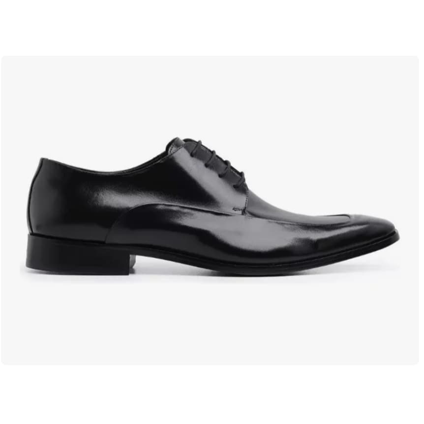 Sapato Social Derby Couro legitimo Preto Executivo Casamento 043