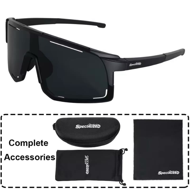 Óculos De Sol Baixa Pace Esportivo Speciauzed Espelhado Pret Preto Preto