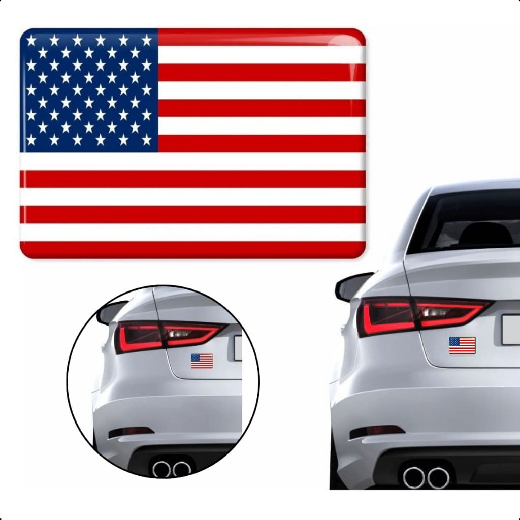 Adesivo Resinado Bandeira Estados Unidos EUA Carro Moto Notebook Capacete Países - Tamanho 8x5cm
