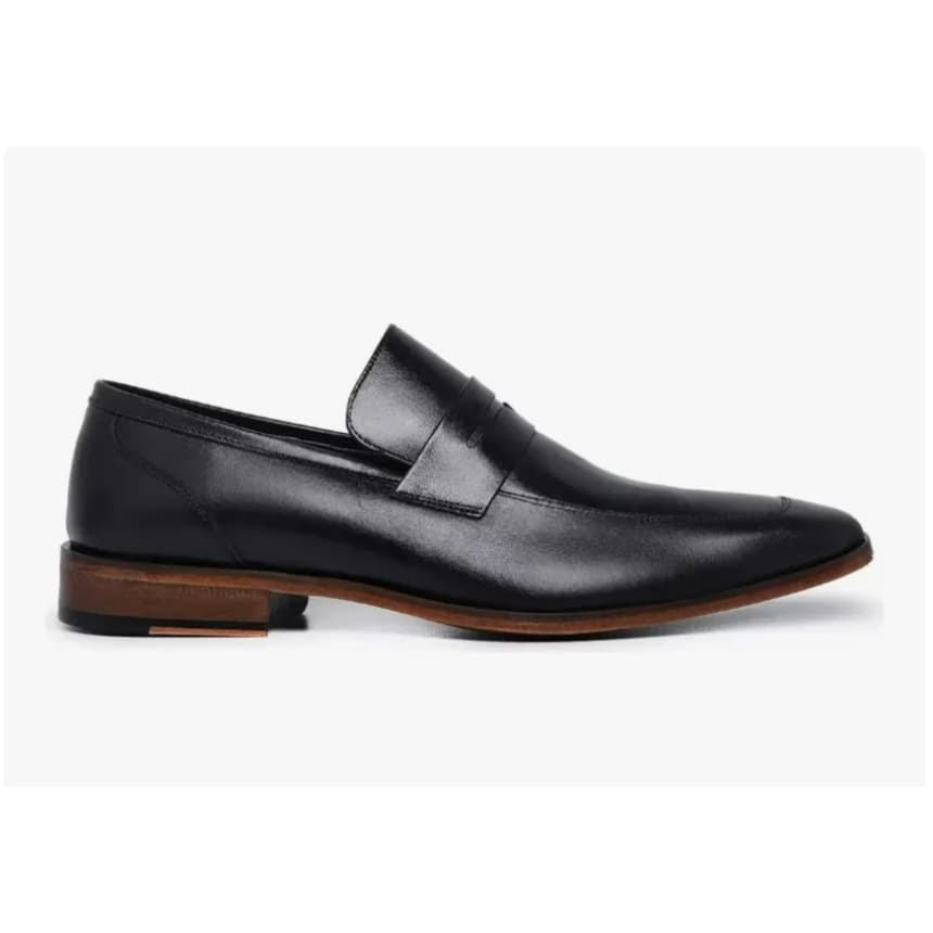 Sapato Social Oxford Masculino Loafer Italiano Couro Legitimo  Solado em couro com costura122
