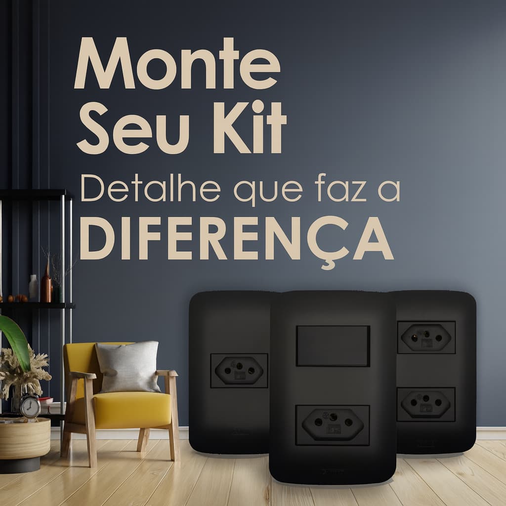 Tomada e Interruptores Canoa Preto - Romazi Black