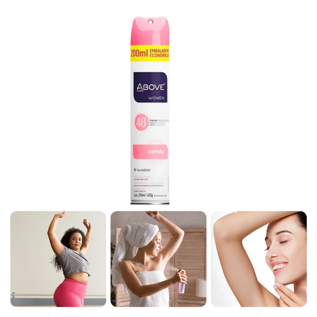 Desodorante Above Candy 48h 200ml antitranspirante Invisible