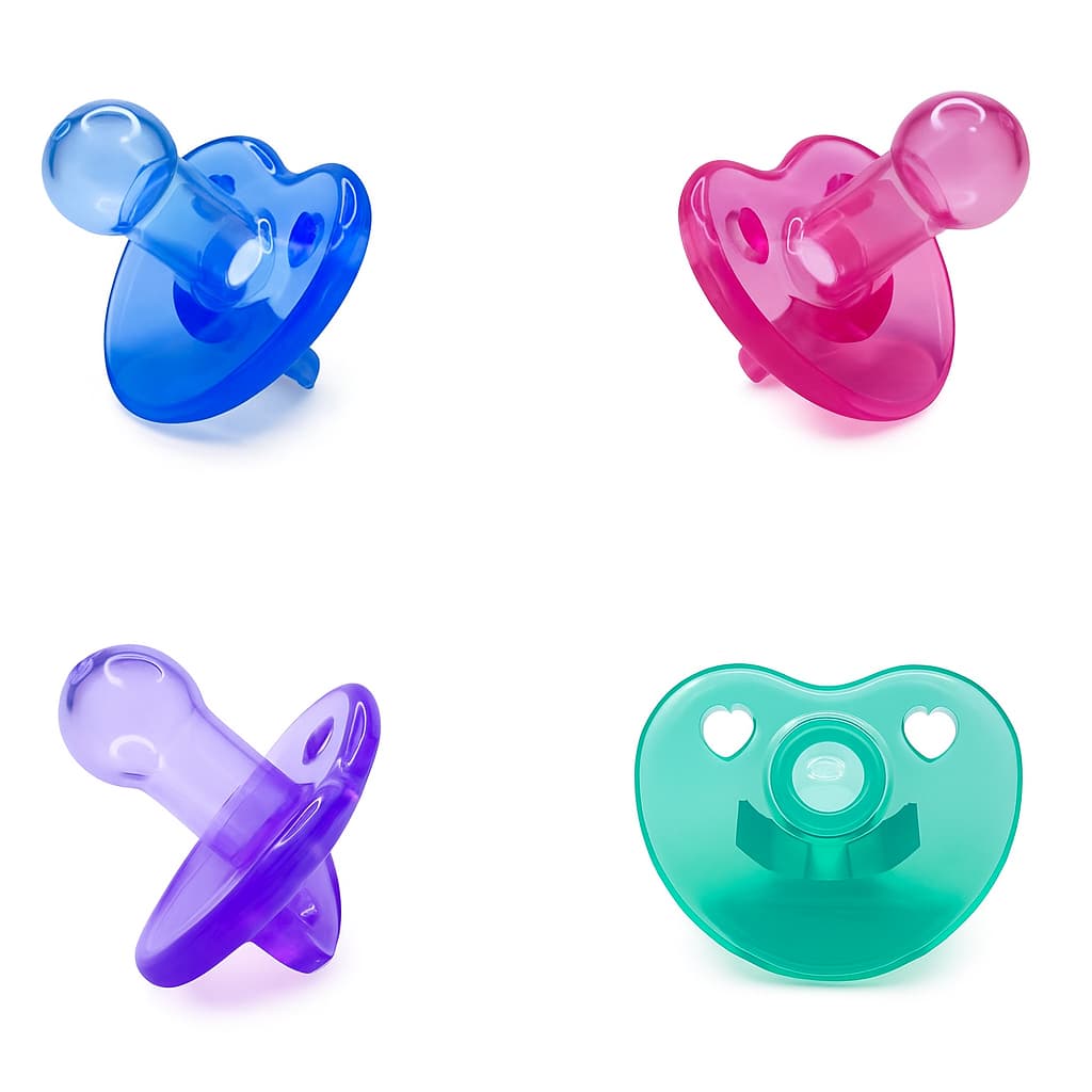 Chupeta Tetê  100% Silicone Bico Redondo Azul Rosa Verde Lilás Confort