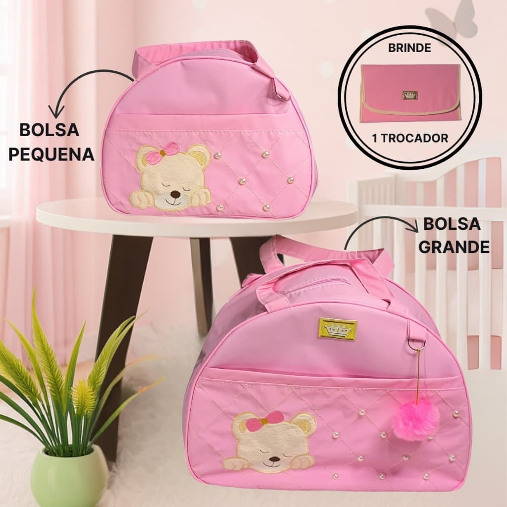 KIT BOLSA MATERNIDADE   2 PEÇAS REDONDA PÈROLA.+ mimo MOYSÈS BABY