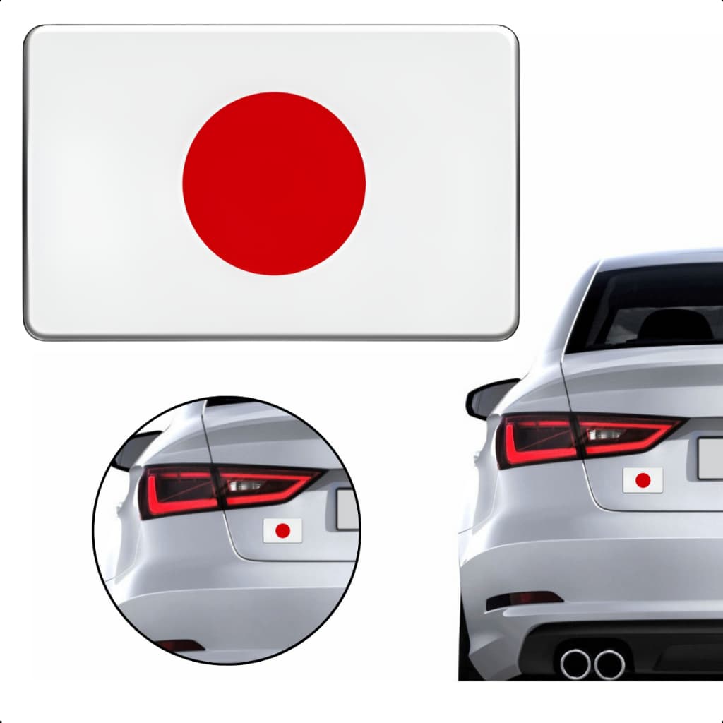 Adesivo Resinado Bandeira Japão Carro Moto Notebook Capacete Países - Tamanho 8x5cm