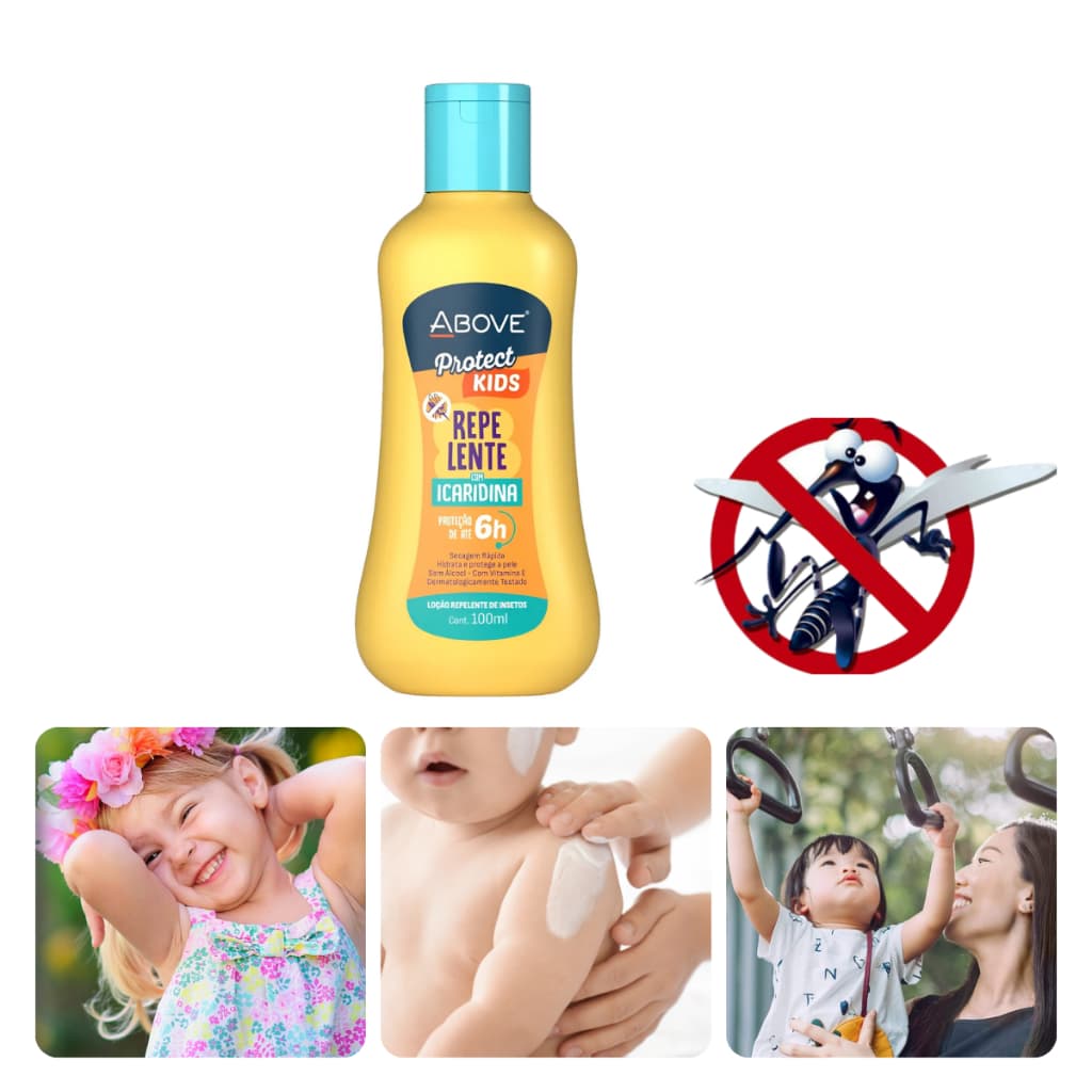 Repelente Above Kids 100ml Com Icaridina Proteção De Até 6h Com Vitamina E