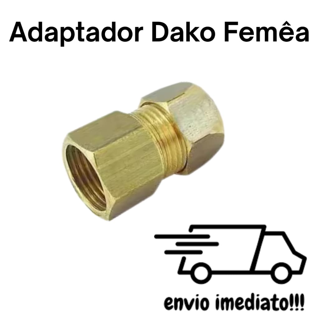 Adaptador Dako Fêmea para Fogão Gás 1/2 Polegada Rosca Interna