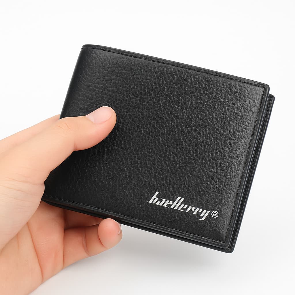 Carteira Masculina Baellerry Couro Premium Elegante Luxo Minimalista Cor Preto