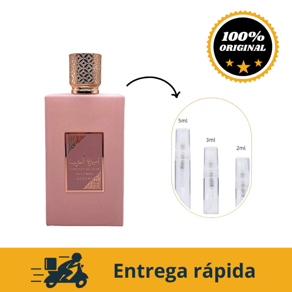 Perfume árabe AMEERAT AL ARAB PRIVE ROSE,  parfum feminino original de qualidade e alta fixação.