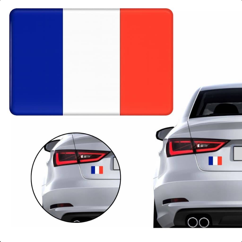 Adesivo Resinado Bandeira França Carro Moto Notebook Capacete Países - Tamanho 8x5cm Resistente