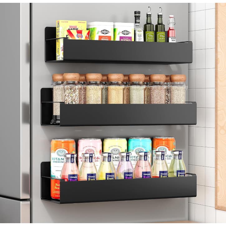 2x Rack Prateleira Organizador Magnético Cozinha Geladeira Máquina de Lavar Temperos