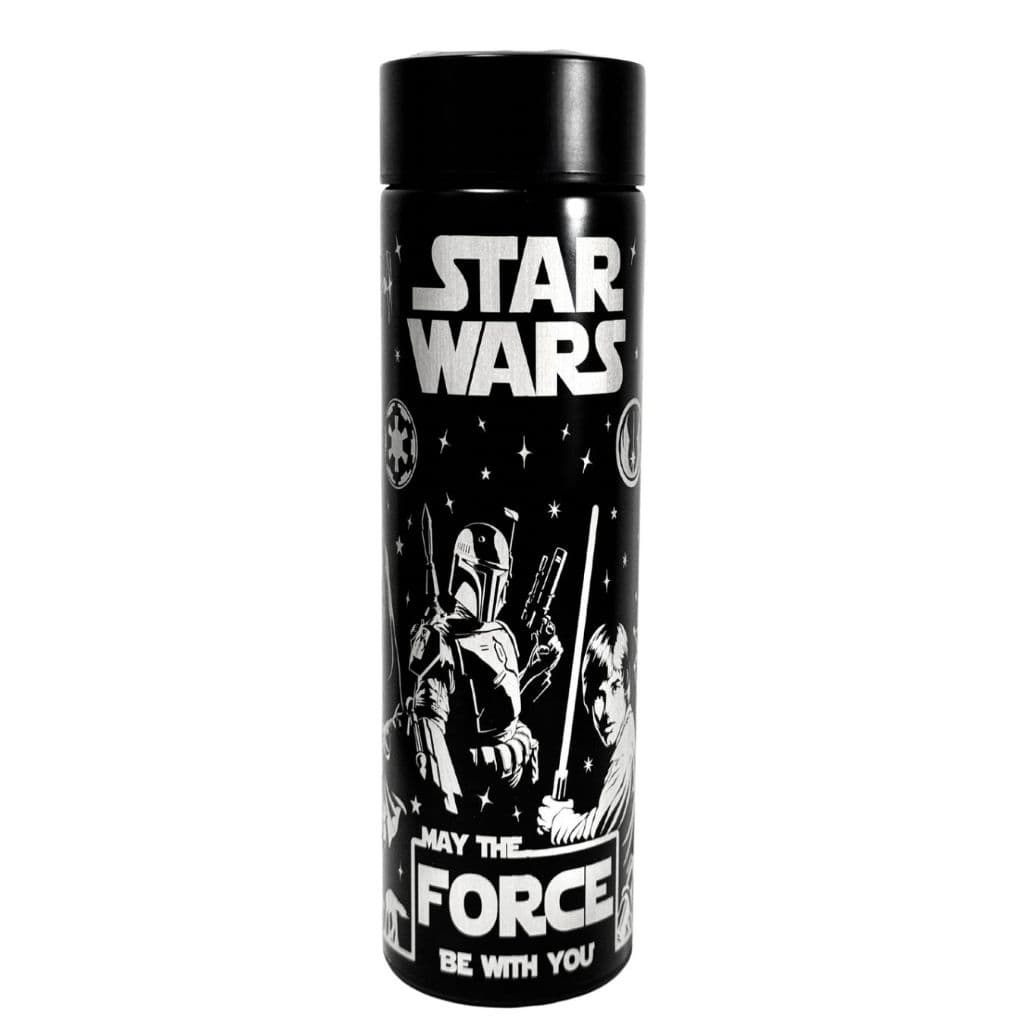 ⚡ Garrafa Térmica Digital Inteligente 500ml – Preta | Personalizada Star Wars Presente ideal