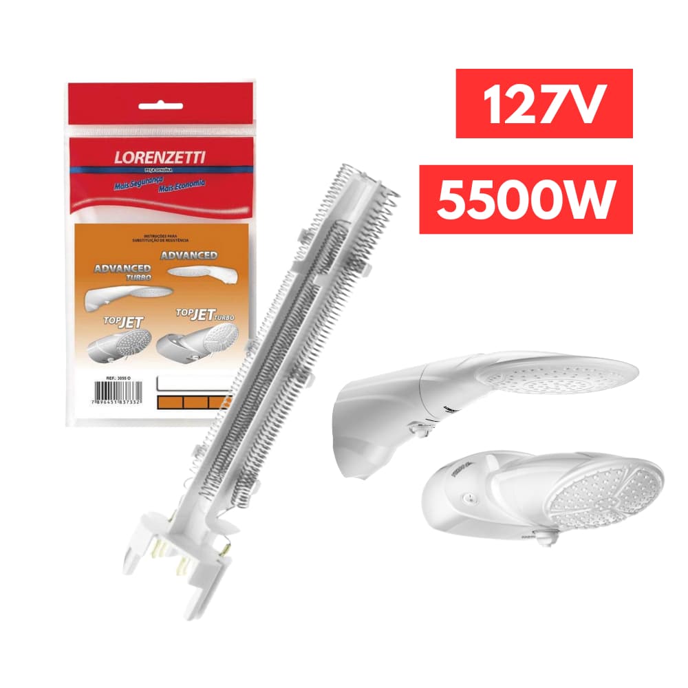 Resistência Chuveiro 127v 5500w Advanced Top Jet Multitemperaturas Ducha Lorenzetti Banho Turbo Banheiro