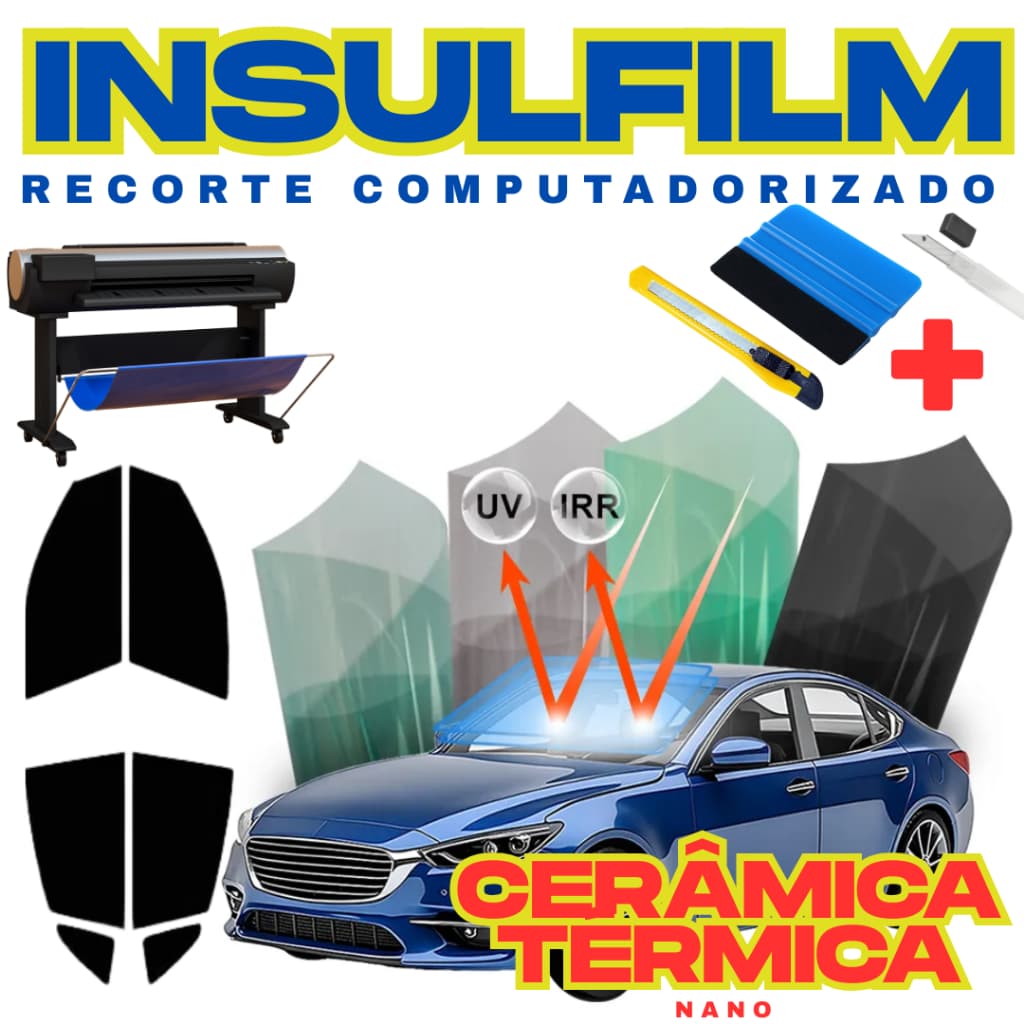 Insulfilm Corte Computadorizado Nano Ceramic Carbono Carros Volkswagem Espátula+ Chancela + Estilete