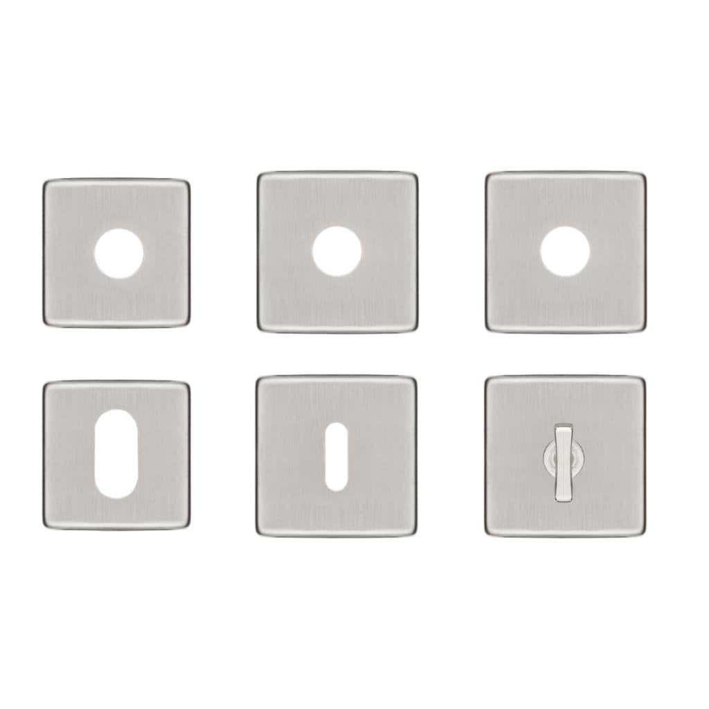 KIT ROSETA AVULSA FECHADURA PADO CONCEPT EXTERNA INTERNA BANHEIRO INOX ESCOVADO QUADRADA RQ1