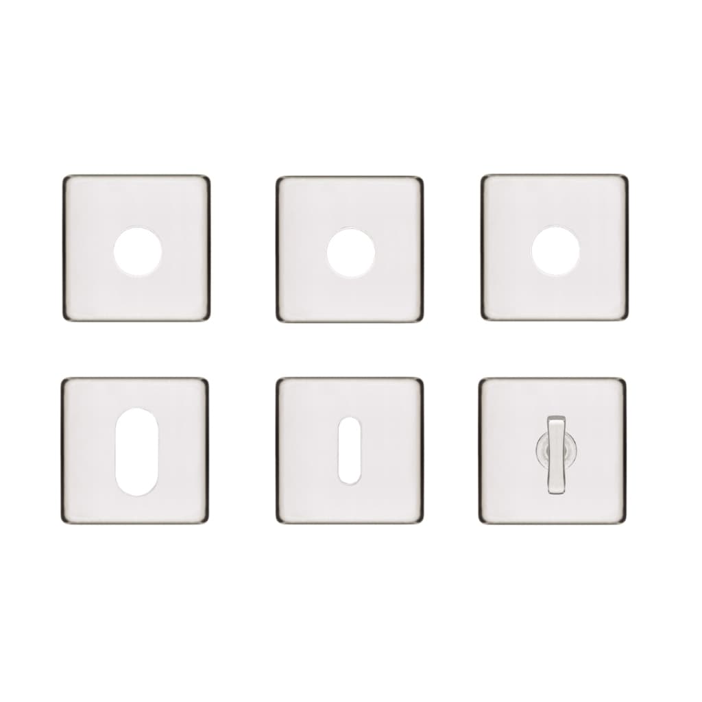 KIT ROSETA AVULSA FECHADURA PADO CONCEPT EXTERNA INTERNA BANHEIRO QUADRADA INOX POLIDO (CROMADA) RQ1