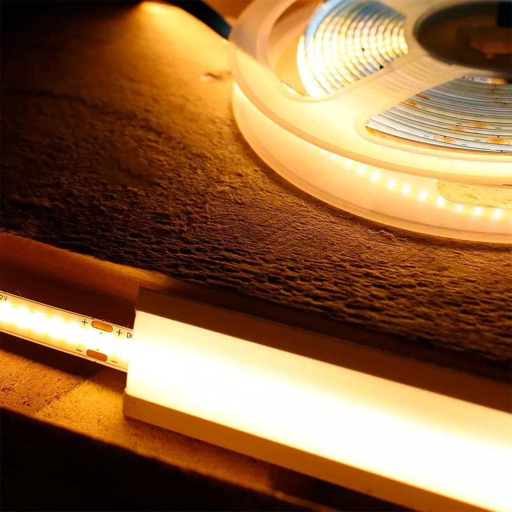 Fita Led Cob Super 5 Metros 12v 320leds Por Metro Ip20 Alto Brilho Com Fonte