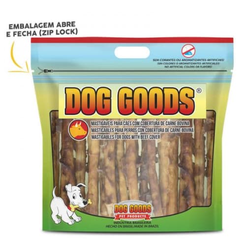 Petisco Para Cães Natural Dog Goods Roll Mini 5"x8mm com Cobertura de Pasta de Carne Bovina