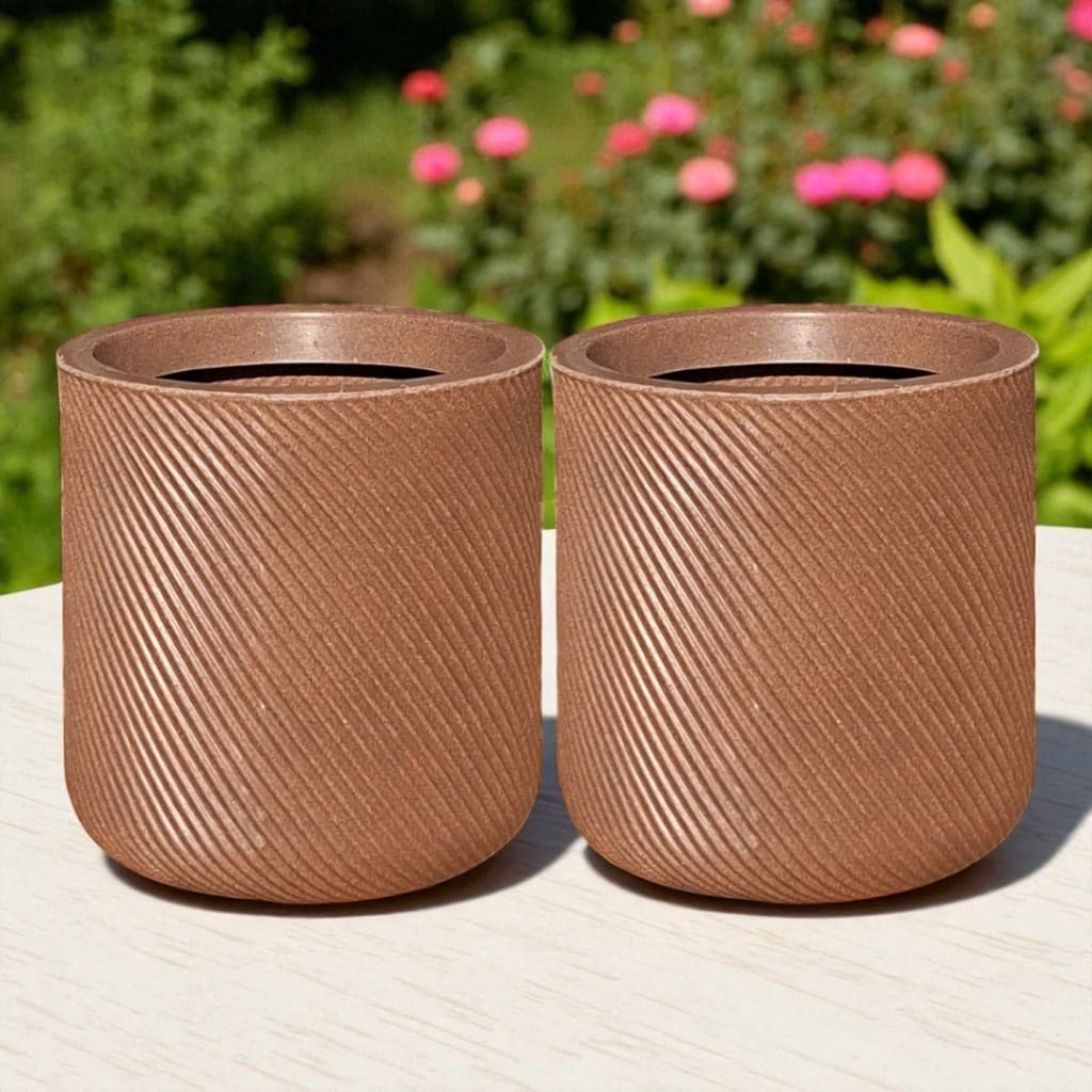 Kit 2 Vasos para plantas M em Polietileno Sala Bojo Decoratiivo Luxo Moderno Resistente sem prato