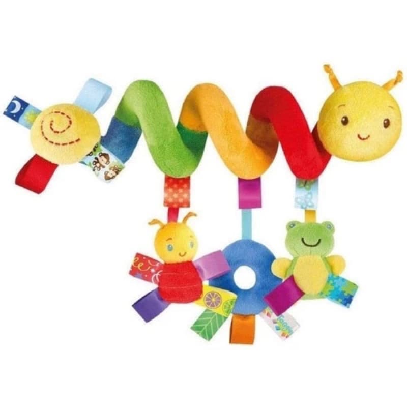 Móbile Centopeia Espiral Bebe Carrinho Com Chocalho Diversao Cor Amarelo