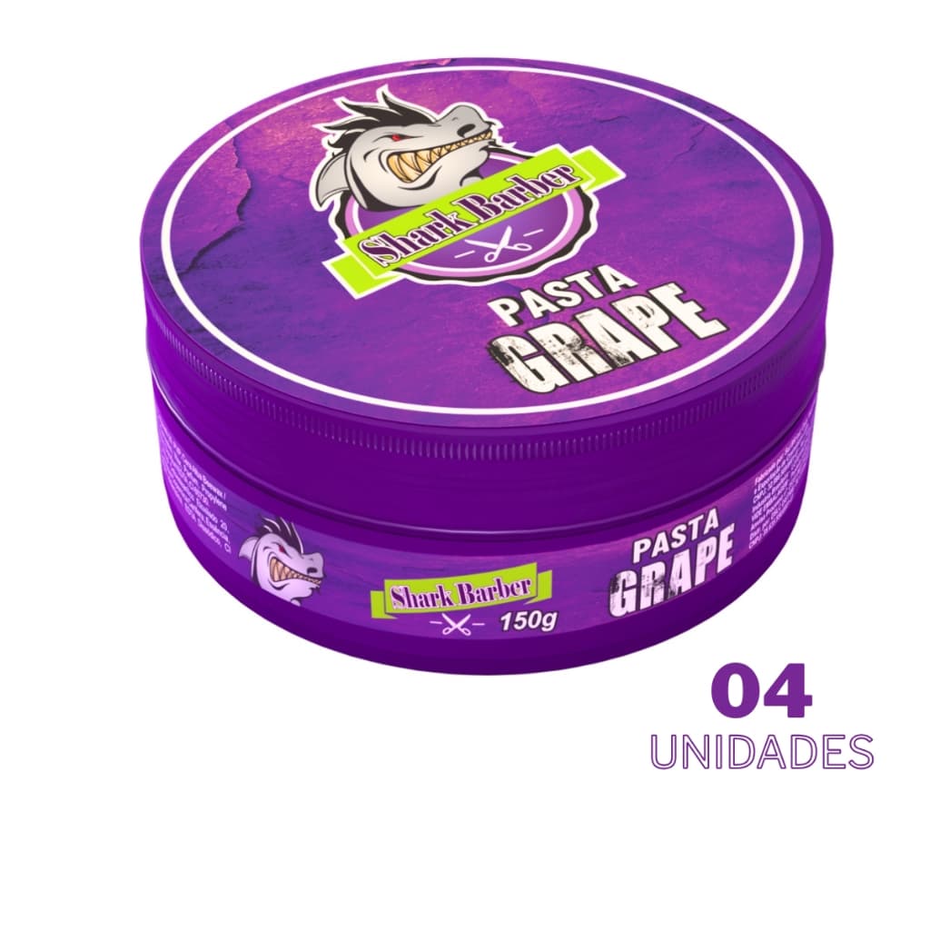 KIT C/4 UN PASTA GRAPE SHARK BARBER 150G