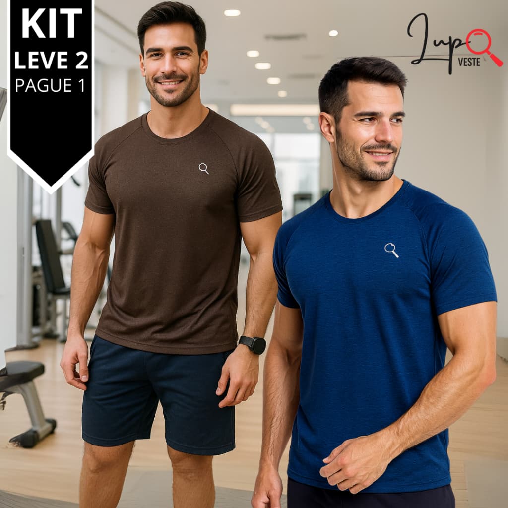 Kits 2 Camisetas Masculina Academia Esportiva Corrida Raglan Dry Fit Camisa Treino Malha Fria Fitness