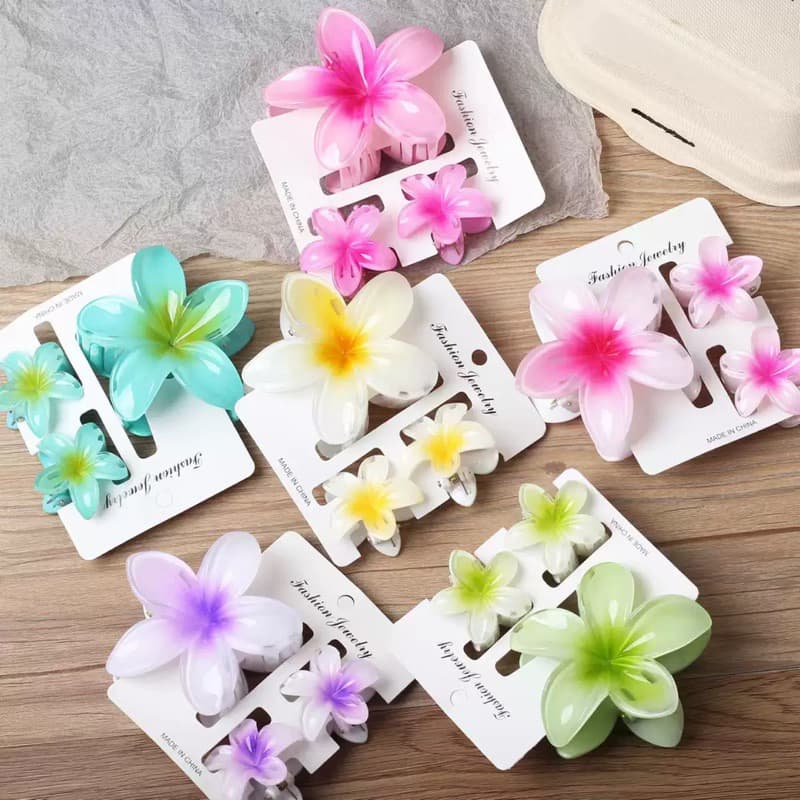 Kit 3 Grampo de Cabelo de Flor Transparente Acessório Presilha Para Mulheres