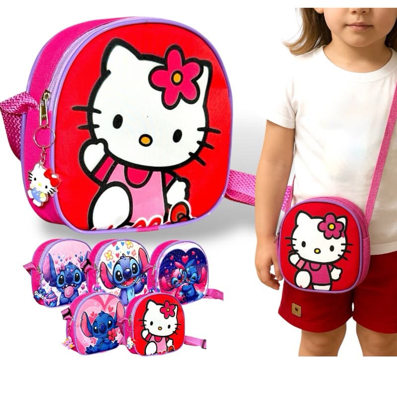 BOLSINHA INFANTIL MENINA HELLO KITTY- MODINHA INFANTIL MENINA - Diversos personagens