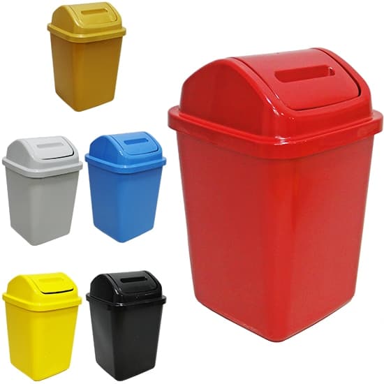 LIXEIRA DE PIA DE QUADRADABASCULANTE COLORS 5,5L SORTIDAS