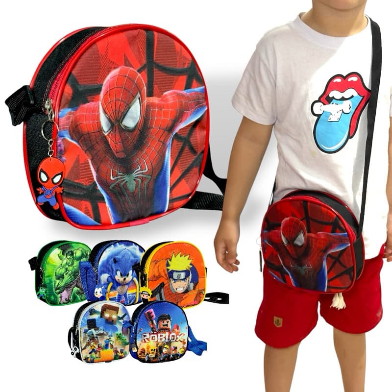 Bolsa Infantil Homem Aranha-  Bolsa para menino - Moda Infantil Menino