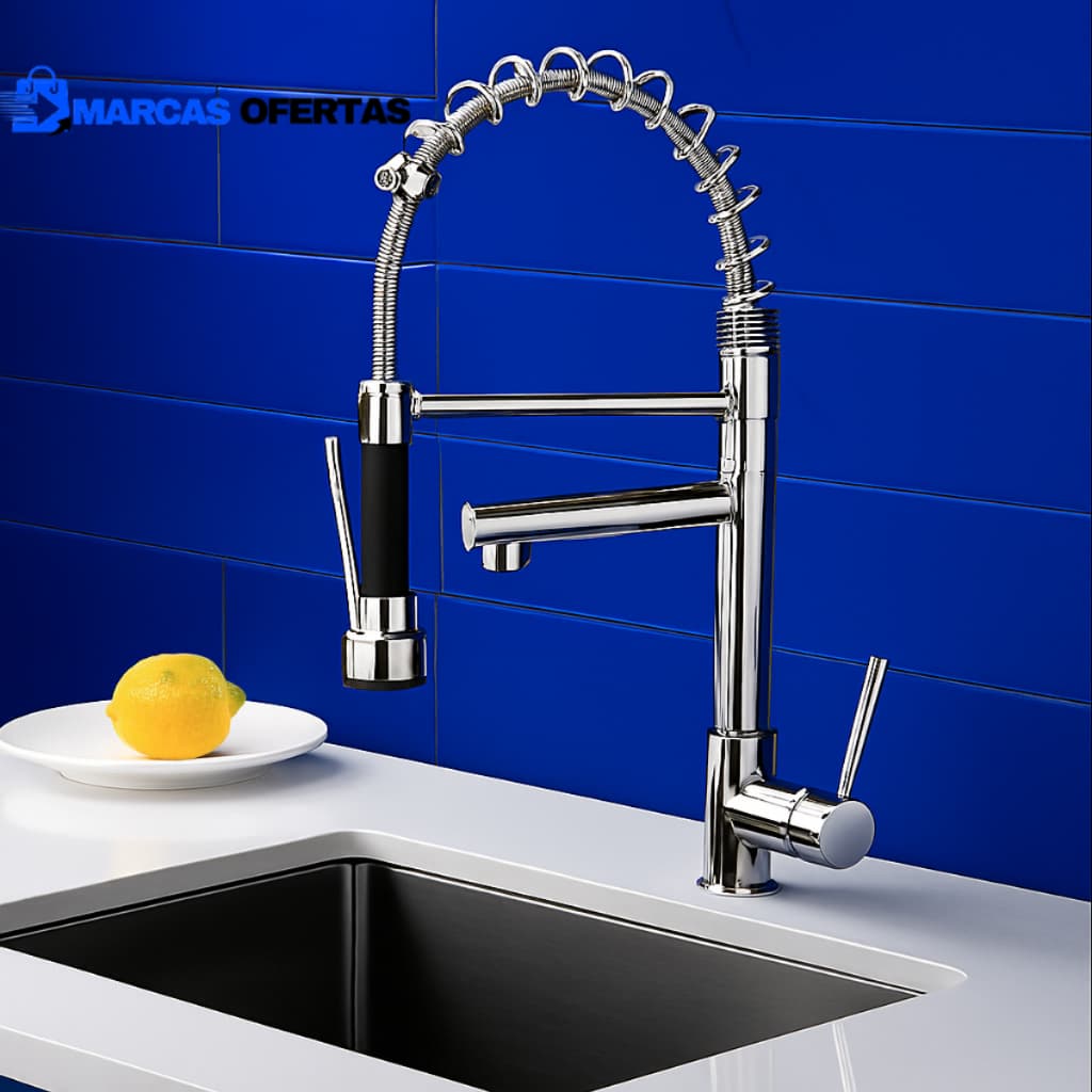 Torneira de Mesa com Ducha Extensível para Cozinha – 51,5cm | Inox Premium
