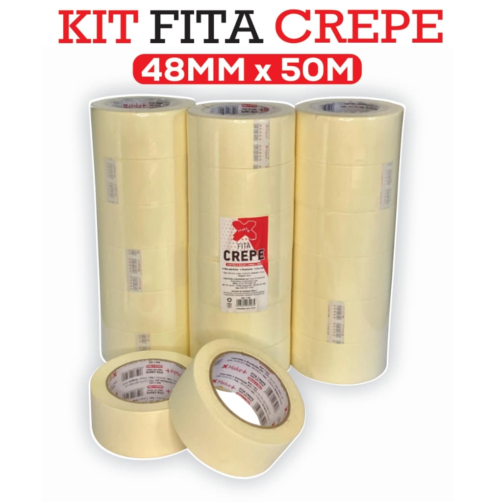 Fita Crepe 48mm x 50m – Uso Geral | Pintura, Papelaria e Artesanato