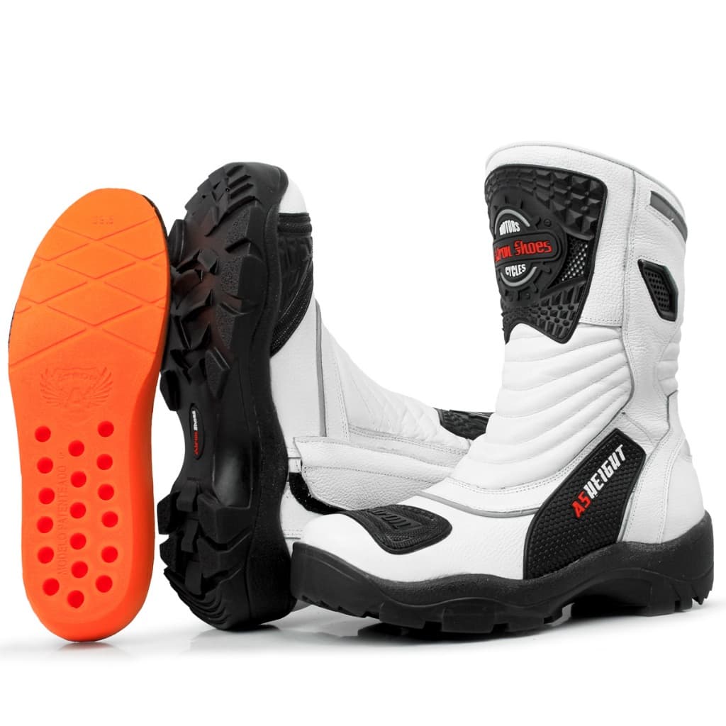 Bota Para Motociclista Com Refletivos e Palmilha que Aumenta 9Cm Exclusivo no Brasil