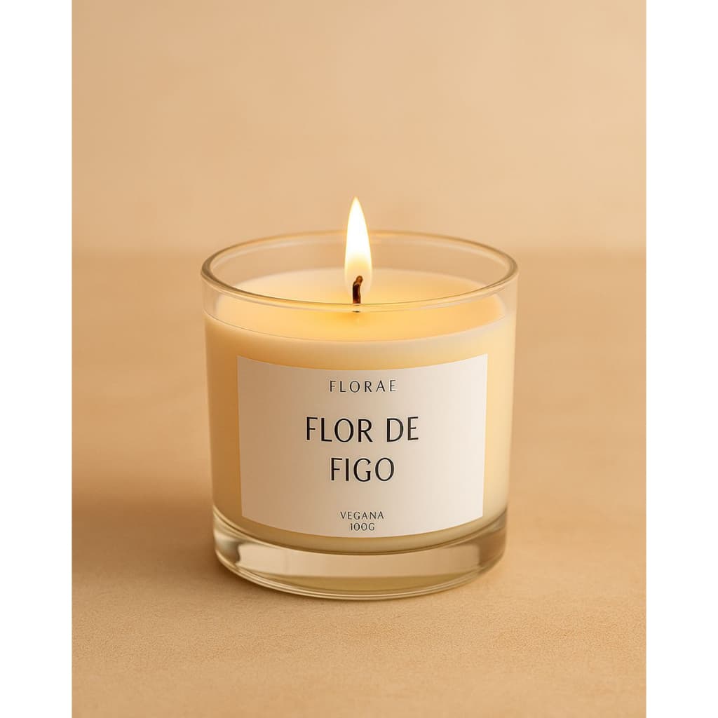 Vela aromática artesanal 100% vegetal Flor de figo e Bergamota