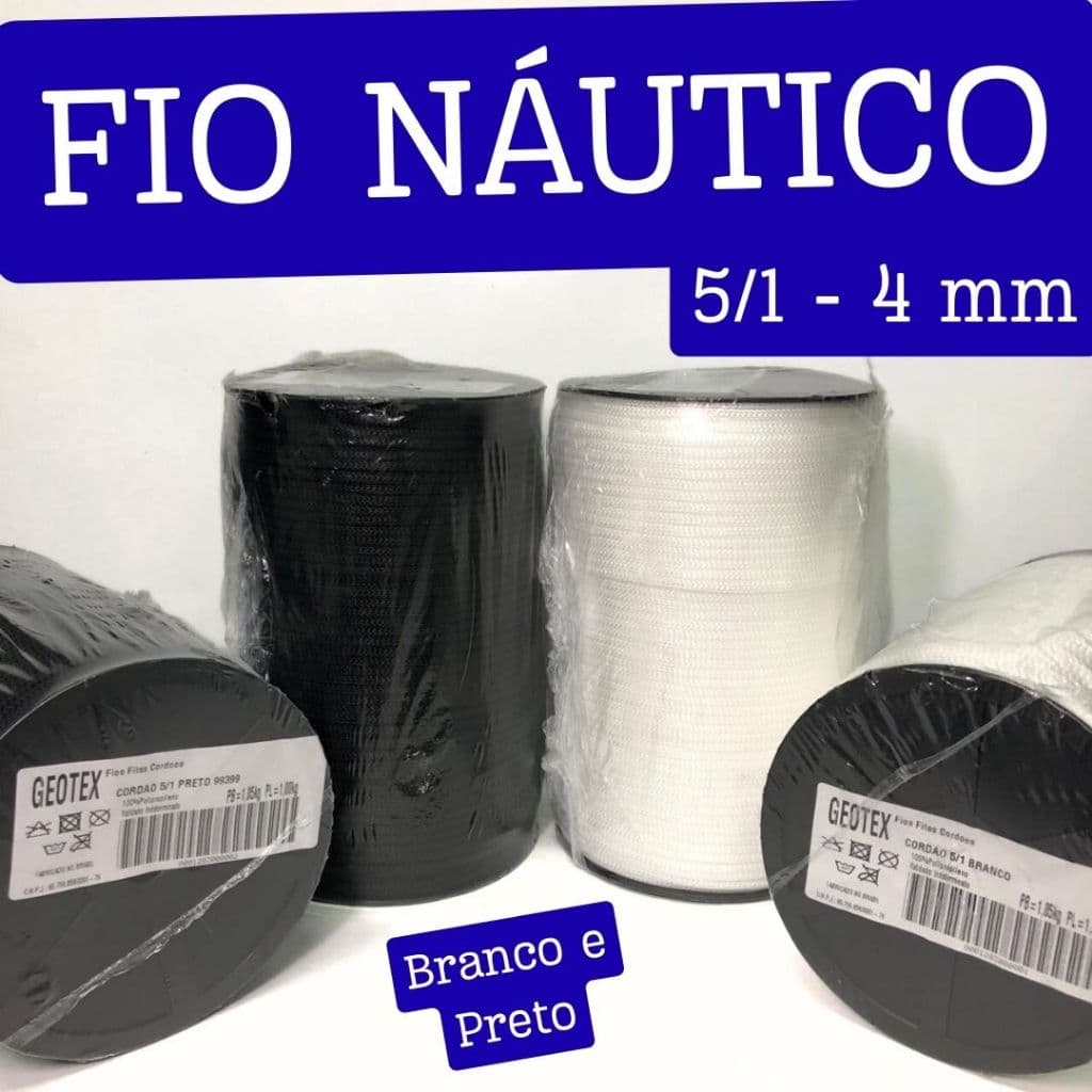 Fio Náutico 5/1 - 4 mm - Cordão 100% Polipropileno - 1 Kg GEOTEX