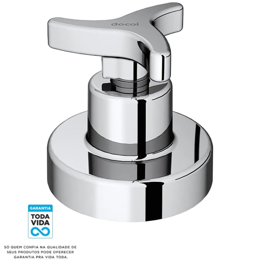 Acabamento Registro Docol Nova Trio 3/4" Cromado Padrão 20 Estrias Garantia Toda Vida