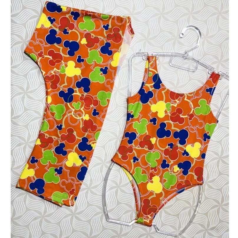 Conjunto Banho Infantil com Maiô e Saida Praia Kimono Moda Praia Menina 1-4 Anos
