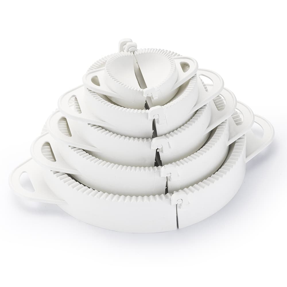 Conjunto 5 Formas Redonda Pastel Risoles Fogazzas Salgados Branco