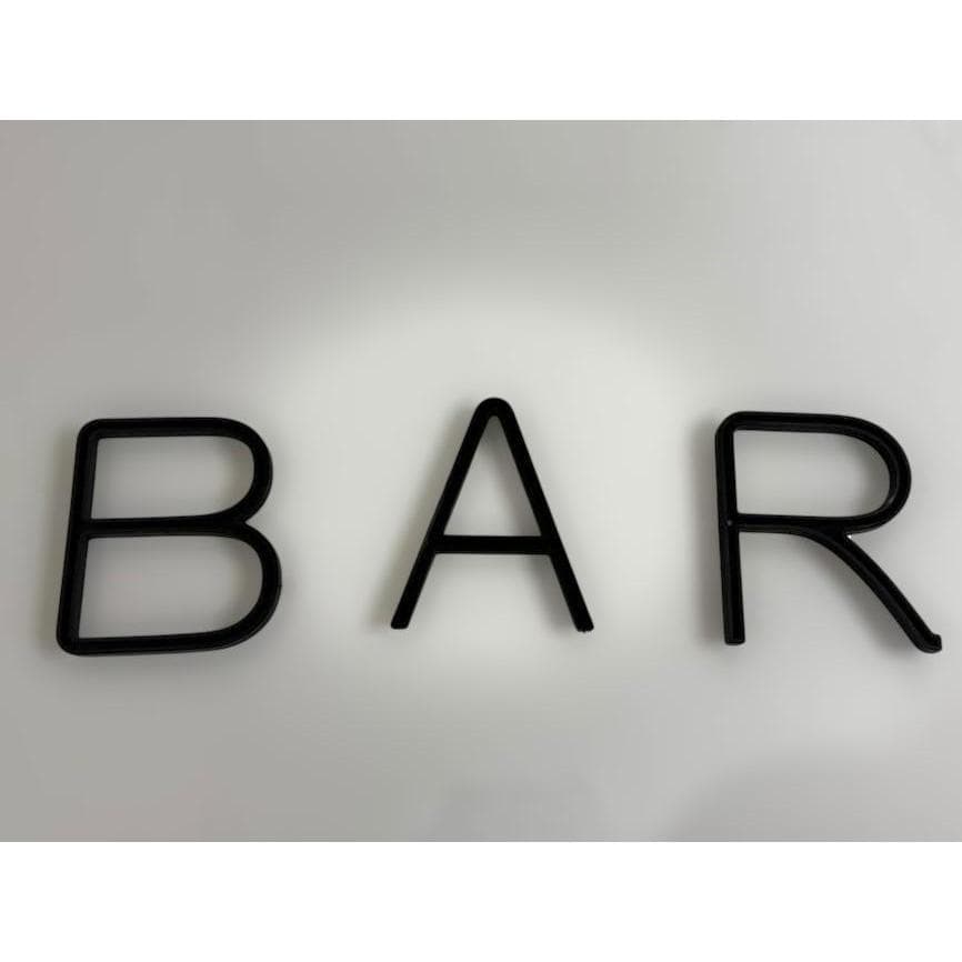 Moldura Letras BAR p/ aplicar led neon luminoso decoração