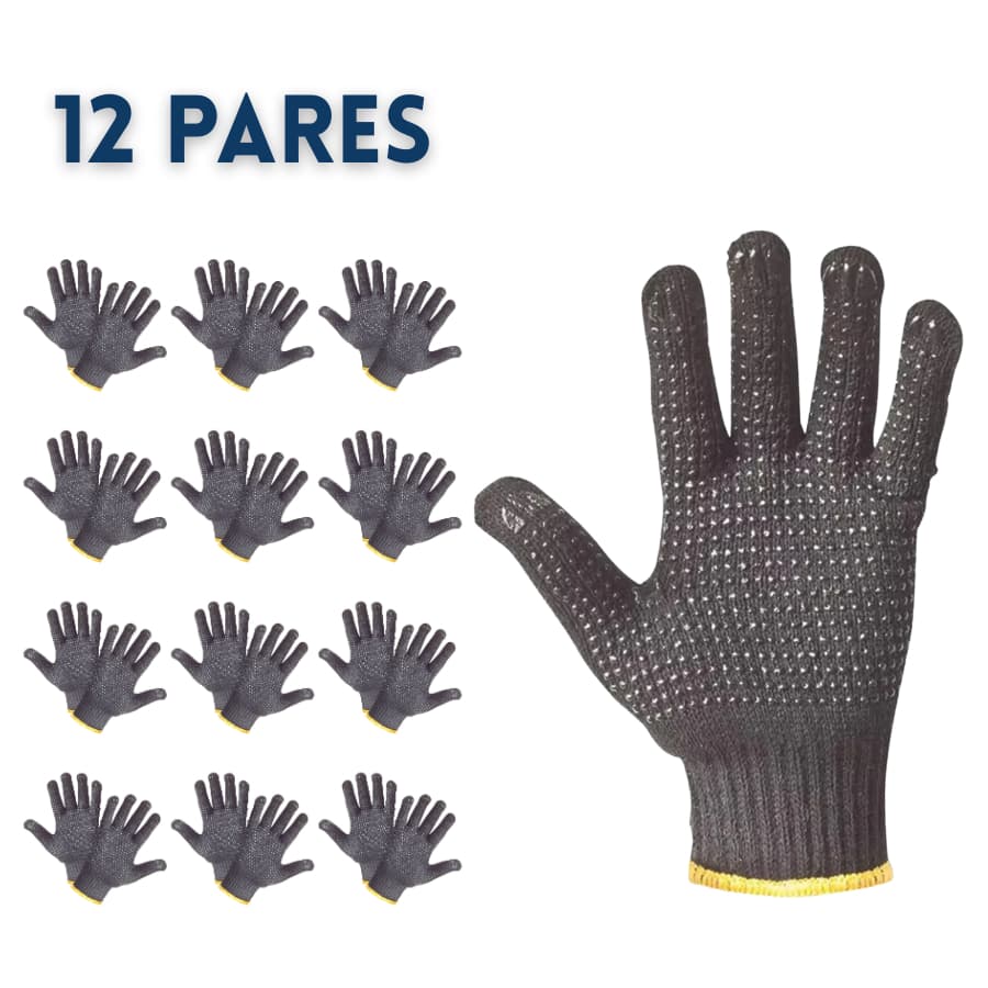 Kit 12 Pares Luva Pedreiro Motoboy Tricotada Inverno Preta