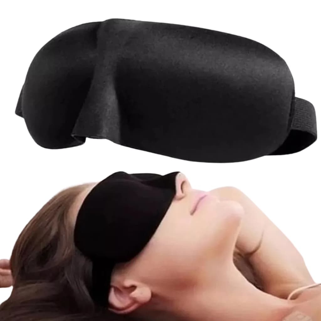Tapa Olho Máscara de Dormir 3D Travesseiro Sono Tranquilo sem Luminosidade Cama Colchão Durma bem